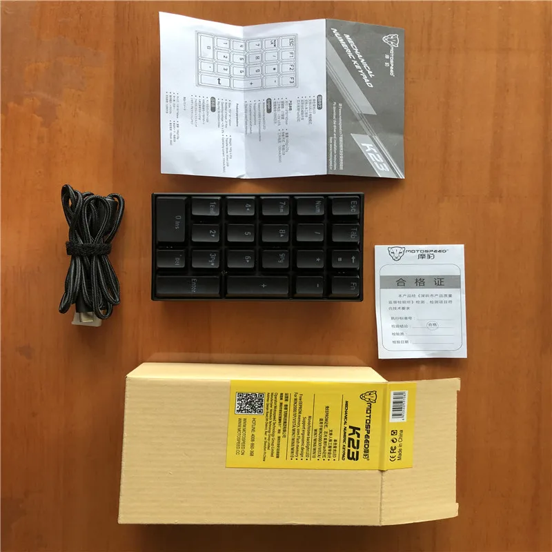 fio 21 teclas mini numpad led backlight