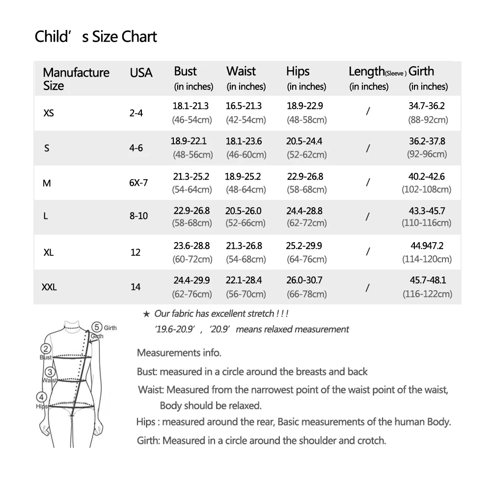 AE child size chart 