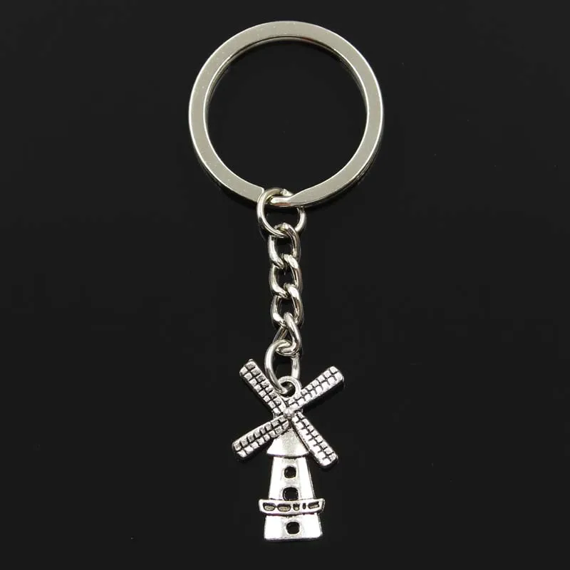 New Keychain 37x16mm Windmill Winnower Pendants DIY Men Car Key Chain Ring Holder Keyring Souvenir Jewelry Gift | Украшения и