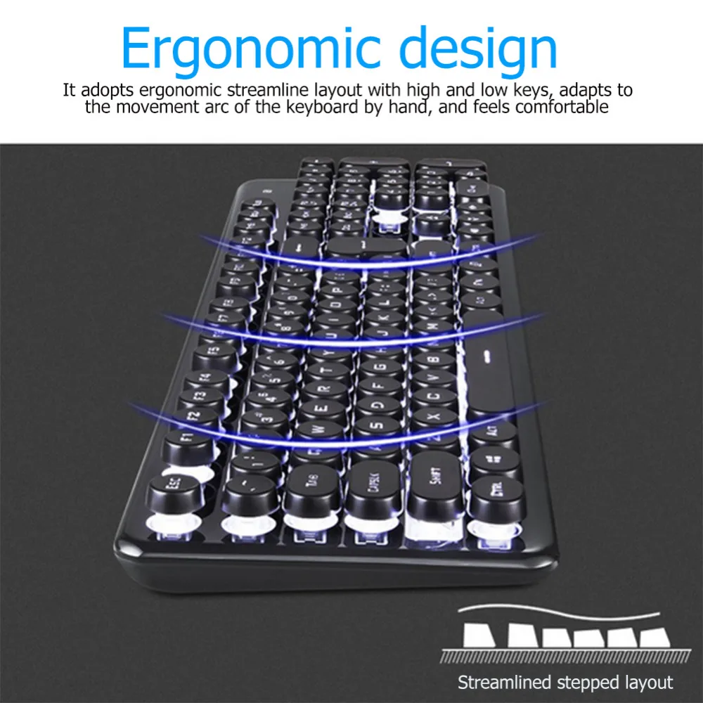 Платной подсветкой эргономичная, игровая Беспроводной 2,4G подсветкой 104 ключей механическая клавиатура Мышь мышь игровая клавиатура светящиеся наборы