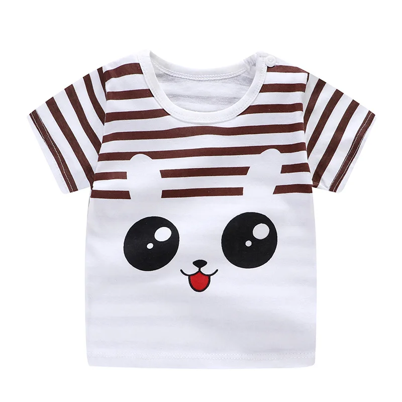 

Summer Children's T-shirt Short Sleeve Baby's Fashion Stripe Rabbit Top Baby Pure Cotton Clothing