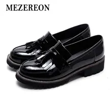 MEZEREON/брендовые осенние женские лоферы; мокасины; Homme; Повседневная обувь из лакированной кожи; Мокасины без шнуровки; женская обувь; Мокасины