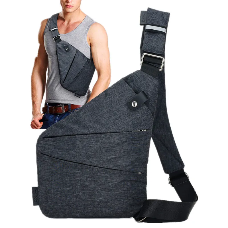 Summer ultra thin Men&#39;s Chest Bag Anti theft Sling Pack Male Travel Leisure Shoulder Crossbody ...