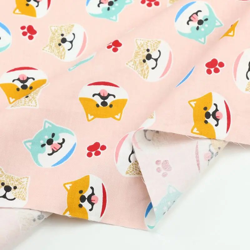Милая собака мультфильм DIY лоскутное шитье подушки детское платье постельные принадлежности материал 50x50 см саржа хлопок ткань - Цвет: No.2