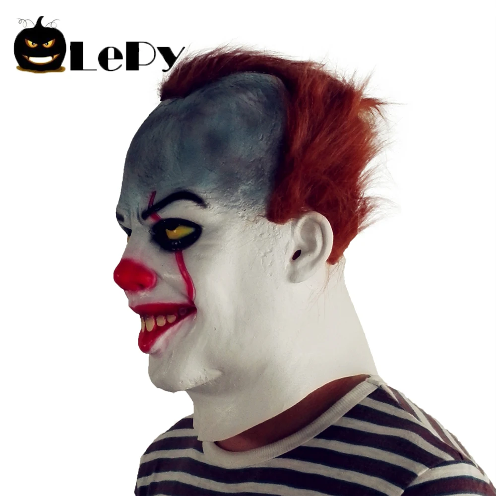 LePy фильм Стивен Кинг это маска Pennywise клоун Джокер Хэллоуин косплей маски для