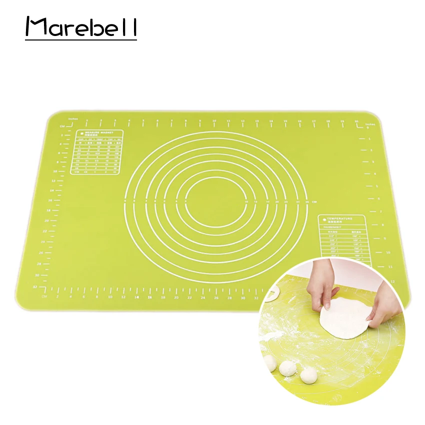 Marebell 50*40cm Silicone Pastry Boards Rolling Silicone Rolling Cut