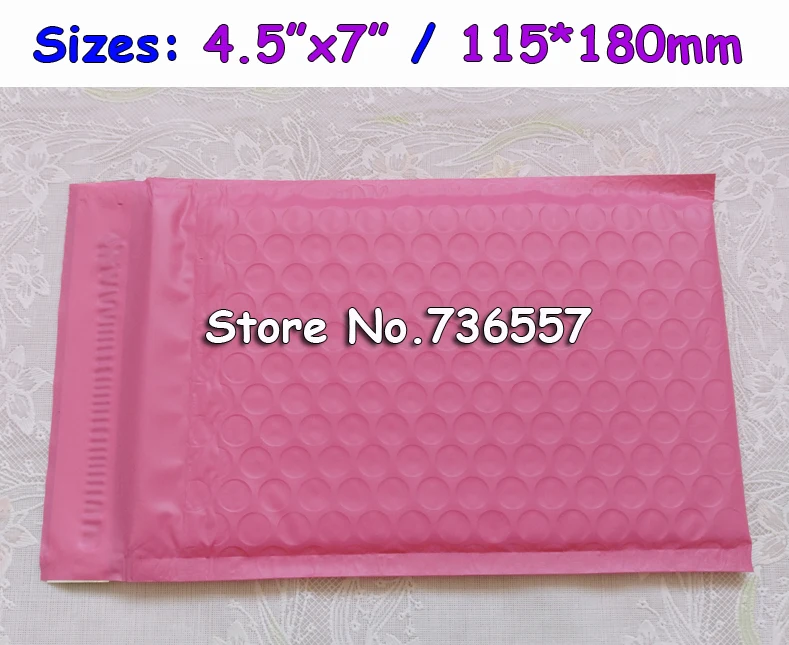

Pink 4.5X7inch / 115X180MM Usable space Poly bubble Mailer envelopes padded Mailing Bag Self Sealing [100pcs]