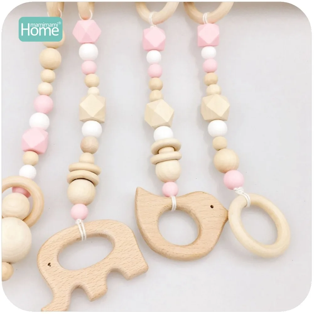MamimamiHome Baby Toy 4pcs Beech Bird Elephant Silicone Beads Montessori Toys For Children Nursing Accessories Baby 3
