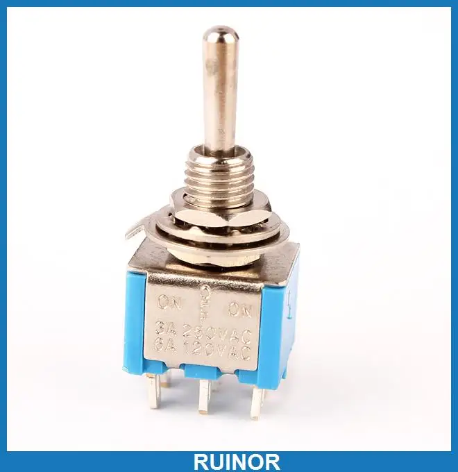 

10PCS Mini DPDT Switch Toggle 6Pin ON/OFF/ON 3A-250VAC 6A 120VAC