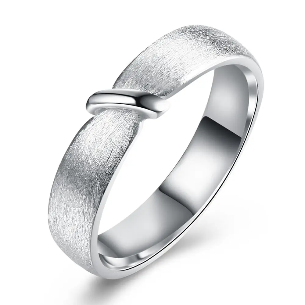 

SILVERHOO Authentic S925 Sterling Silver Fashion Grinding Personal Tie Rope Design Birthday Girl Hot Ring Fine Jewelry