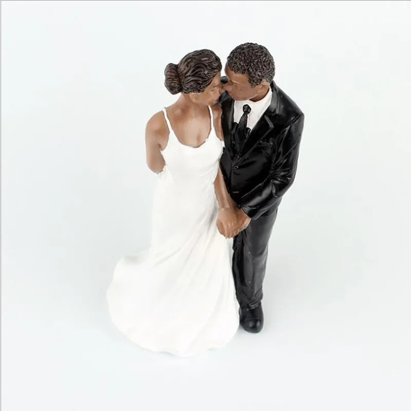 Decoration De Gateau De Mariage En Resine Figurine De Couple Africain Centre De Table Pour Anniversaire De Mariage Noir Brillant Aliexpress