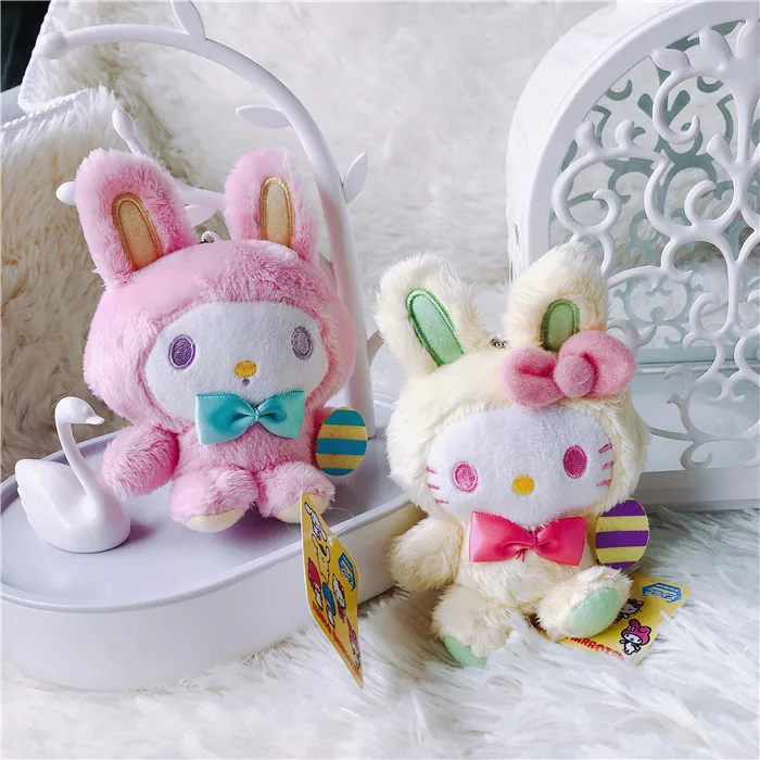 3,5 дюймов Мультяшные плюшевые куклы с двумя звездами мини eaden my Melody большие уши собаки Косплей сумки «кролик» кулон подарки