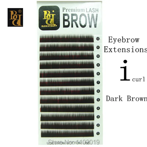 

New Arrival I curl Dark Brown color 5mm 6mm 7mm 8mm Faux Mink Eyebrow Extensions Makeup for Permanent Eyebrow free shipping