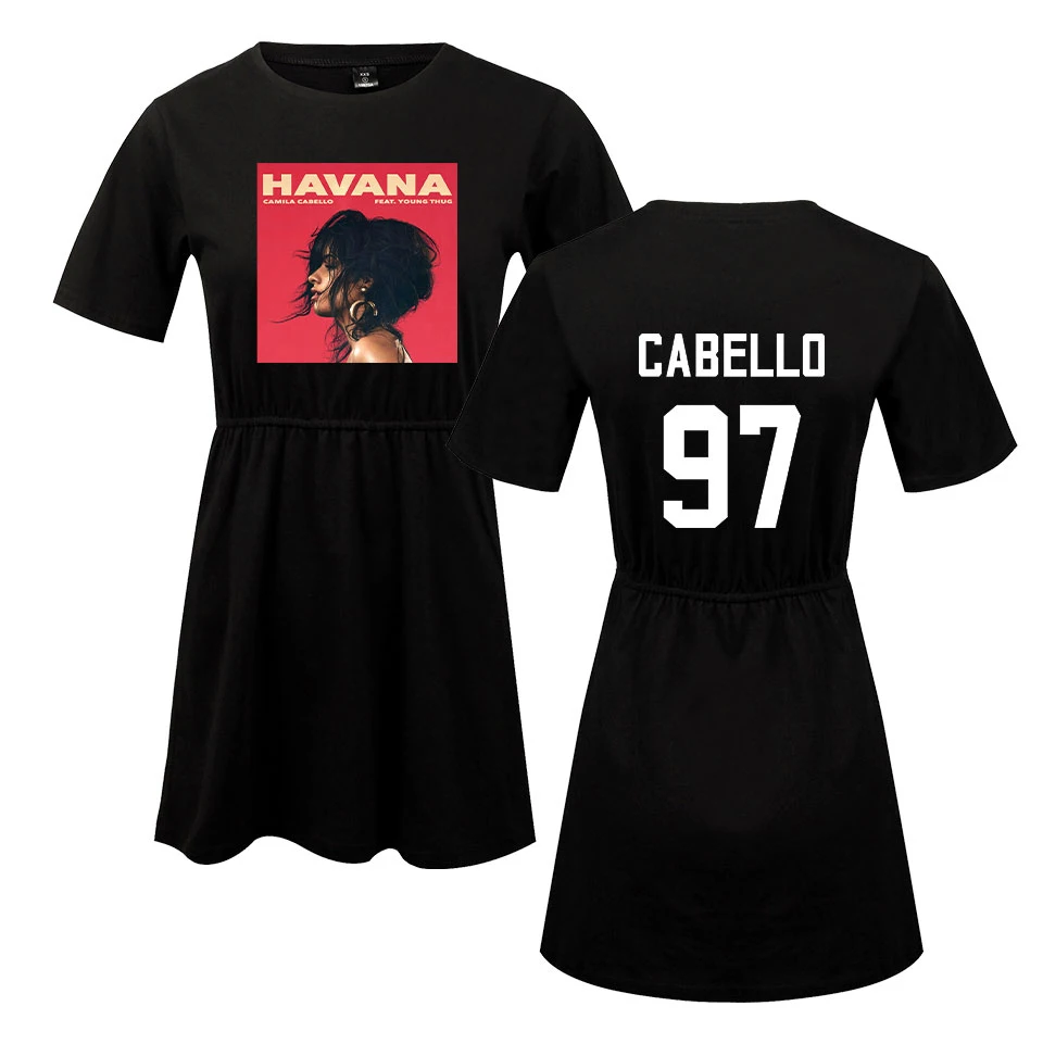 Women Dress 2019 Summer Camila Cabello harajuku dress night out womens tops and blouses Dress Black sexy vintage dress clothes