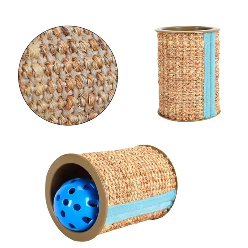Roller With Bell Cats Toy Ball Sisal Cat Scratch Board Gripper Pet