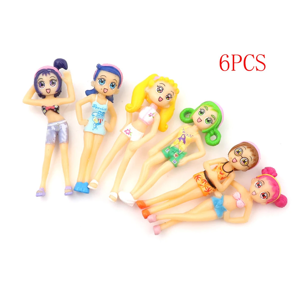 

6pcs/set Multi-styles Summer Girls Beach Bikini May Terrarium Figurines Fairy Garden Miniatures Mini Action Figure Home Decor