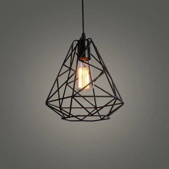 

Modern Wrought Iron Bird Cage Pendant Light American Retro Industrial LOFT Bar Hanging Minimalst Geometric 110-240V ZDD0013