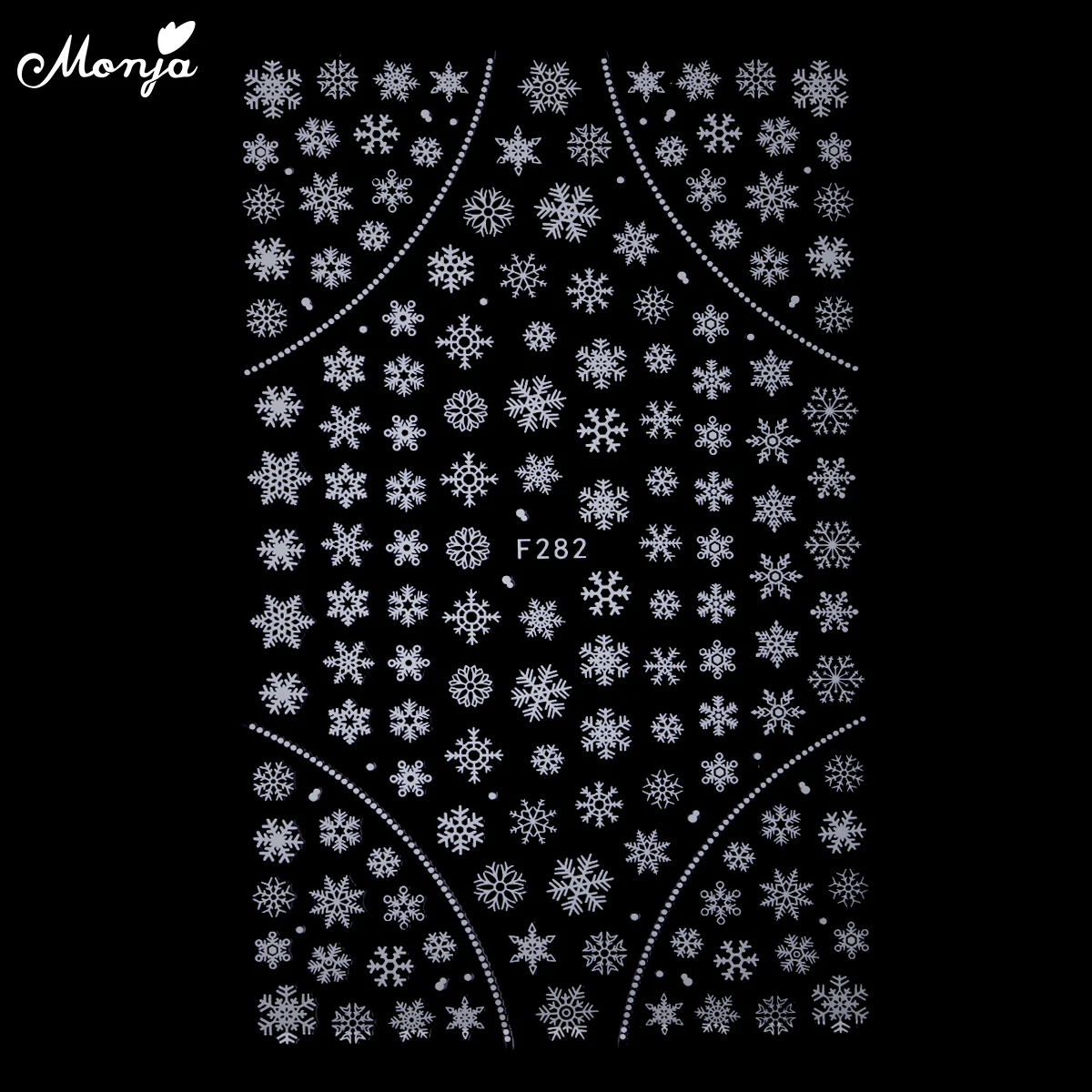 Monja дизайн ногтей самоклеющиеся Рождественские серии наклейки золотого и серебряного цвета Снежинка колокольчик Олень Дизайн DIY Декоративные наклейки для маникюра - Цвет: F282 Silver