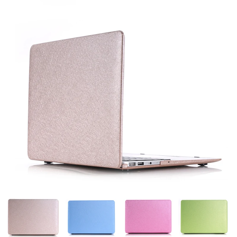 Luxury Silk leather surface laptop Cover case For apple
