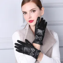 Мода г. Для женщин Сенсорный экран Прихватки для мангала зима теплая Элитный бренд овчины Пояса из натуральной кожи рукавицы для дам Обувь для девочек Drive Прихватки для мангала