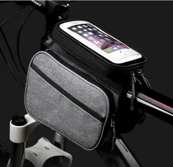 

New mobile phone bag bicycle saddle bag mountain bike front beam bag tube bag