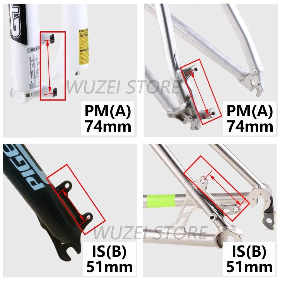 1pc Brake Disc Ultralight Bracket IS PM A B to PM Brake Disc Bracket Adapter For 140 160 180 203mm Rotor WUZEI MTB