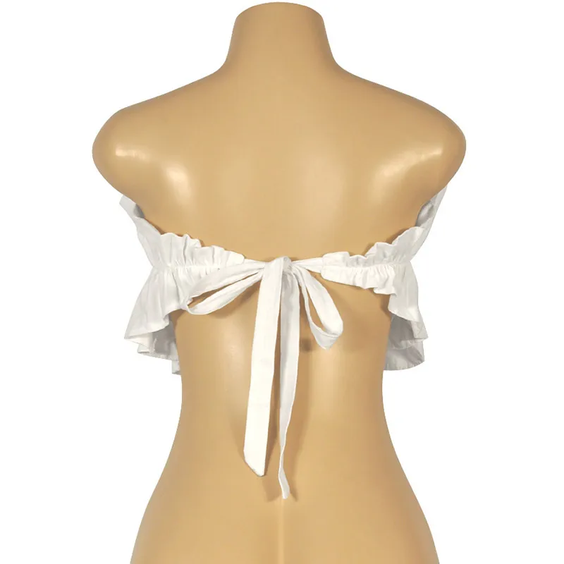 Forefair Off Shoulder Crop Top Summer Sexy Backless  (13)