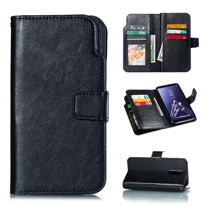 Samsung Galaxy A8 2018 Case Cover Luxury Leather Multifunction Nine cards Wallet Flip Phone Case Samsung Galaxy A8 Plus 2018 Case Cover8