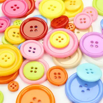 

1000pcs/lot 10mm / 15mm Plastic Color4-Holes Button Children's Diy Button Baby Clothing Accessories Button