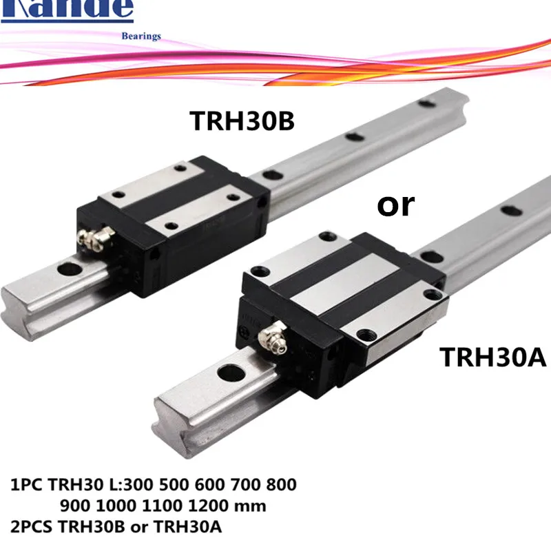 Прецизионная Направляющая 1 шт. TRH30 линейная направляющая+ 2 шт. TRH30B блок или TRH30A фланцевый блок L 300-1200 мм для ЧПУ
