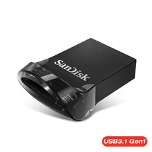 SanDisk Ультра Fit CZ430 USB флэш-накопитель 16 ГБ 32 ГБ 64 Гб мини-накопитель 3,1 скорость чтения до 130 Мб/с* USB 3,0 128 ГБ флешка