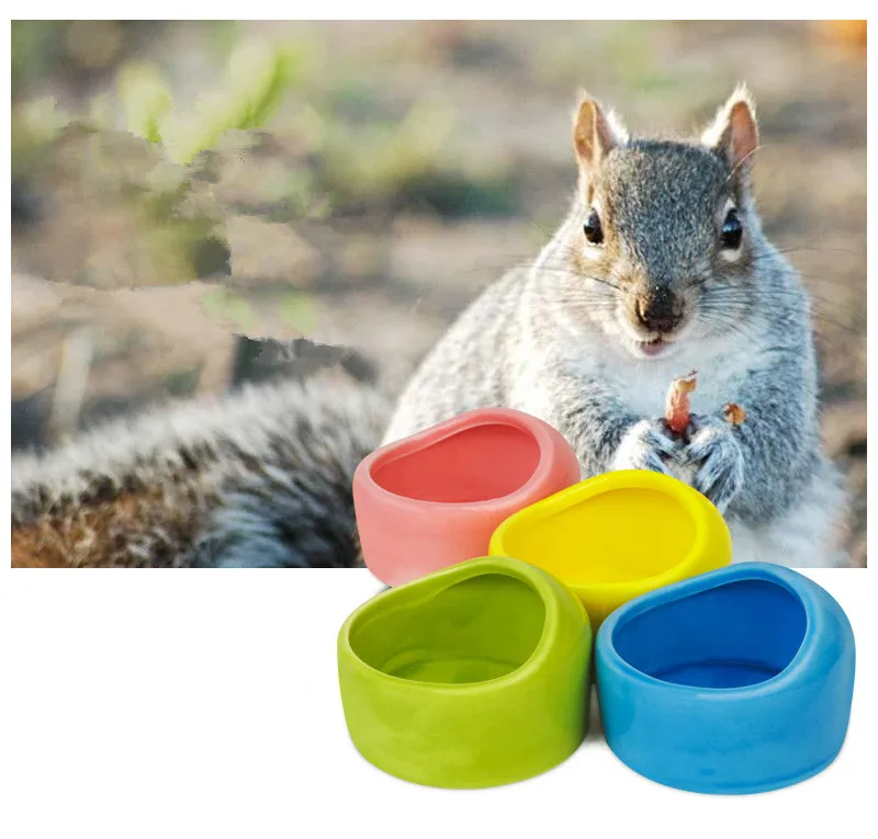 

1PC Lovely Hamster Ceramic Food Water Snack Feeder for Little pets squirrel Guinea pig Chinchilla ferret rabbit Bowl OK 0842