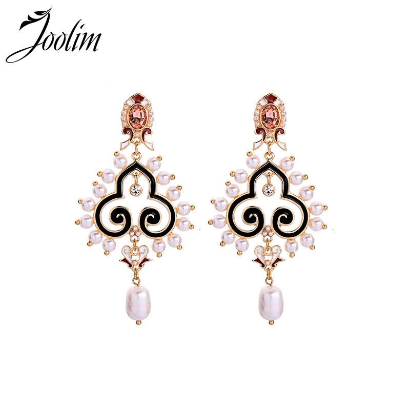 

Joolim High End Vintage Pink Pearl Drop Earring Dangle Earring Statement Party Earring