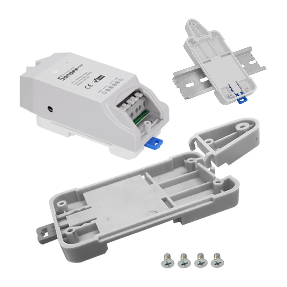 SONOFF для Basic/RF/Pow/TH10/16/Dual Wi-Fi Смарт-переключатель DR DIN лоток рейка Чехол Держатель Монтируется регулируемая крышка коробки для дома Alexa