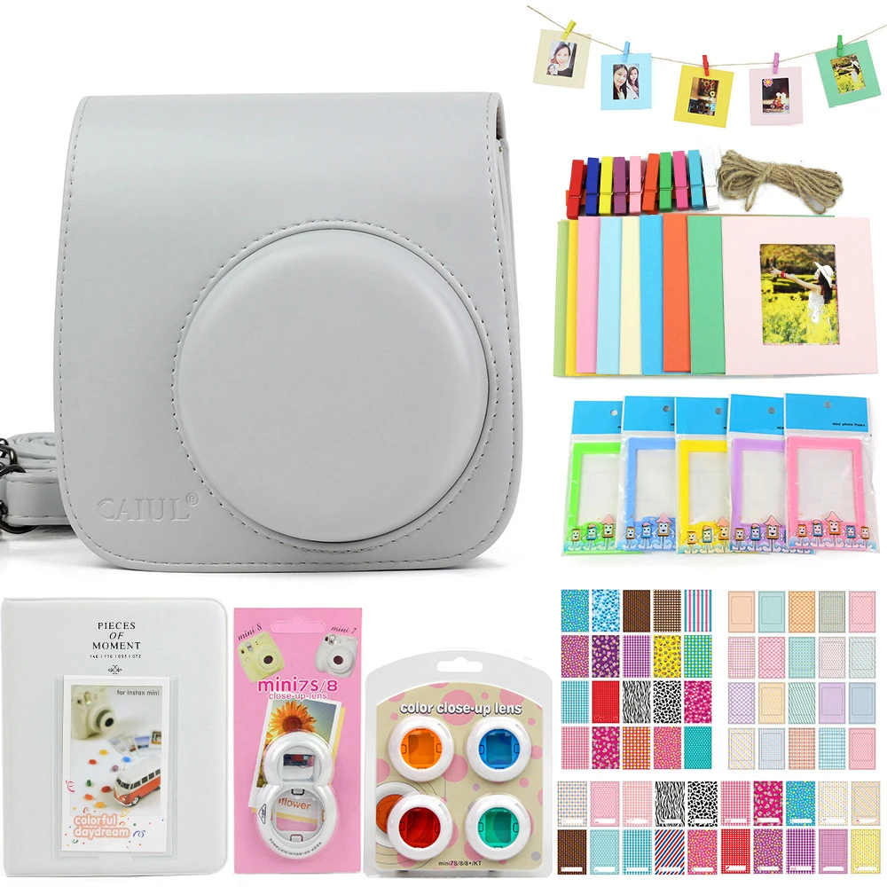 7 в 1 комплект аксессуаров сумка для камеры Fujifilm Instax Mini 8/9 +/8 s чехол наклейка на