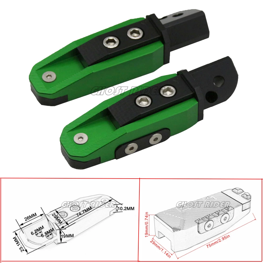 

Universal motorcycle fit for Kawasaki ZX6R / ZX636R / ZX6RR Z1000 ZX1400 / ZX14R / ZZR1400 ZZR600 ZX1100 CNC rear foot pedal