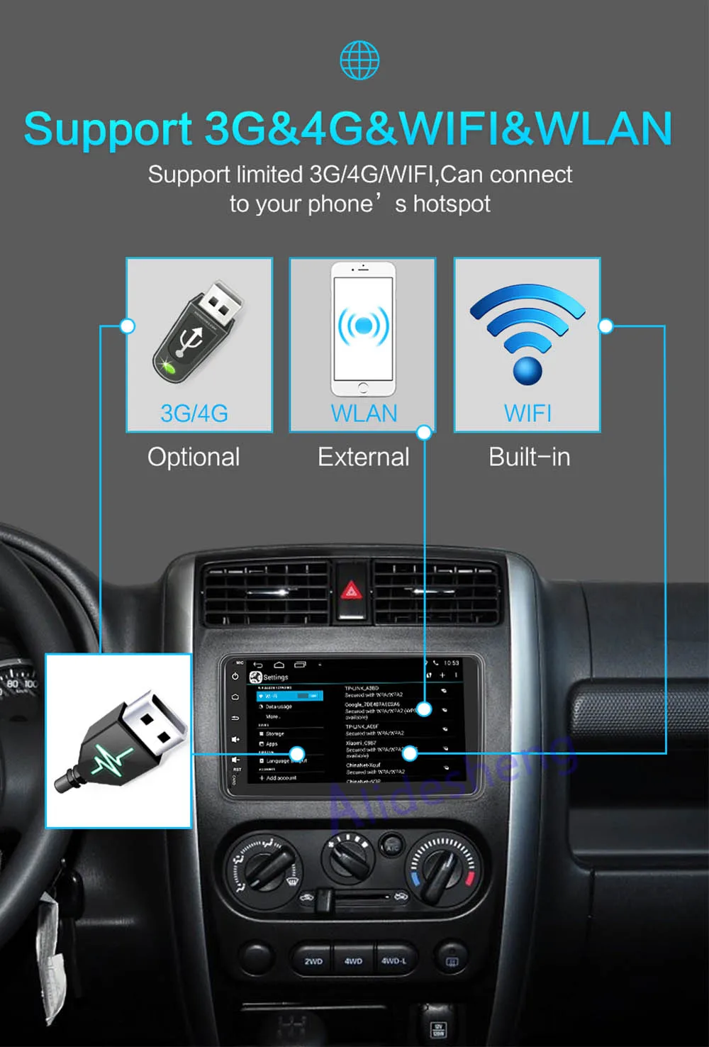 Sale Android 7.1 car radio gps DVD Player for Suzuki Jimny 2007-2017 WiFi Android RDS stereo car Audio and video multimedia player 5