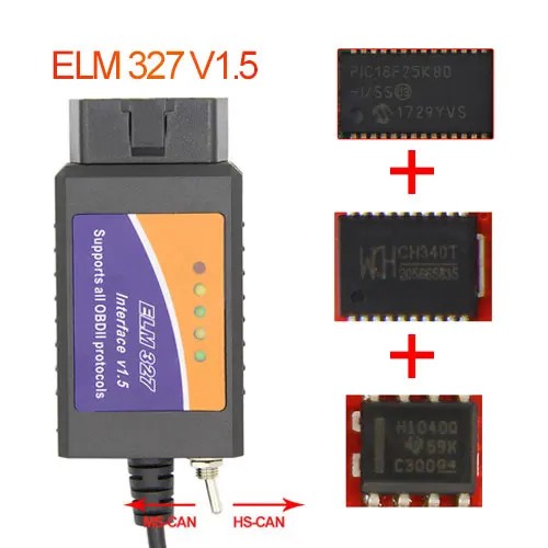 ELM327 V1.5 USB с HS CAN MS CAN переключатель PIC18F25K80 CH340 OBD2 диагностический инструмент для Ford щетка Скрытая obd2 elm 327 считыватель кодов - Цвет: V1.5 With Switch