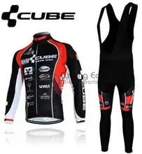 3D Silicone 2013 CUBE 1 team Winter long sleeve cycling font b jerseys b font bib