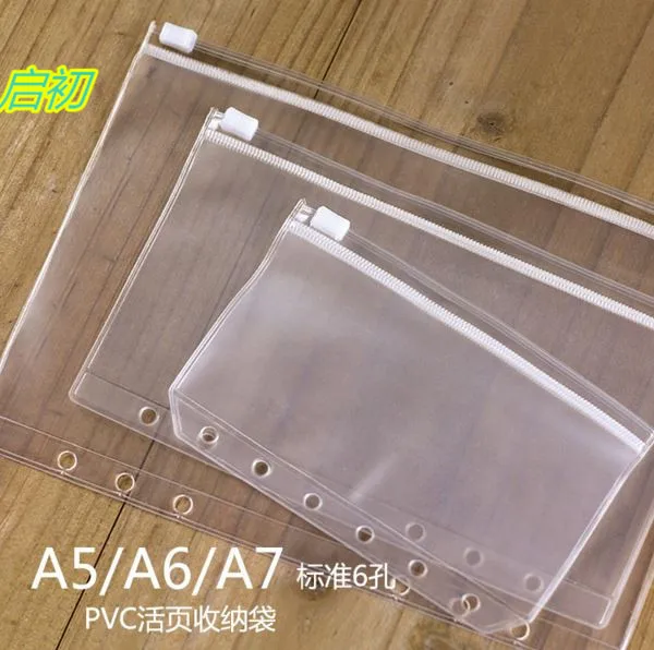 

A5 A6 A7 PVC Transparent File Small Things Keeper for 6 Holes Loose Leaf Spiral Binder Notebook Planner Agenda Filofax