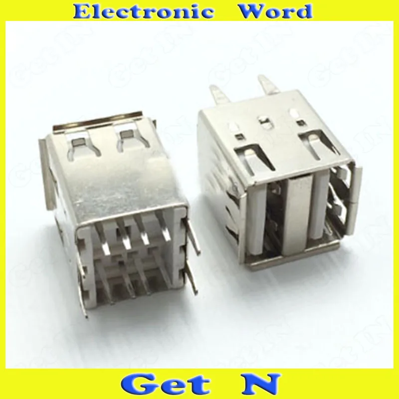 20pcs-200pcs 16.8mm Vertical Dual 2.0 USB Female Ports Jacks White for Computer PC Motherboard | Обустройство дома