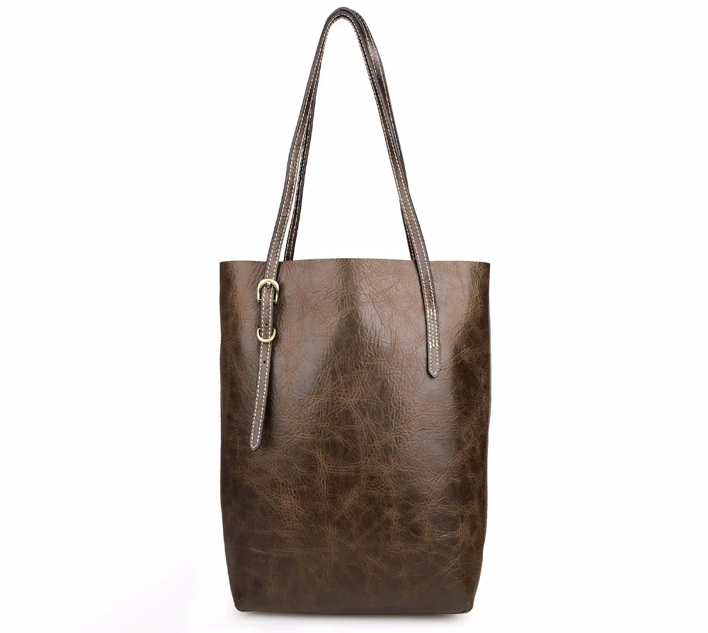 

Augus Imported Top Layer Cow Leather Shoulder Bag Fashion Totes Bag Fit Pen Books And Magazine 7271C