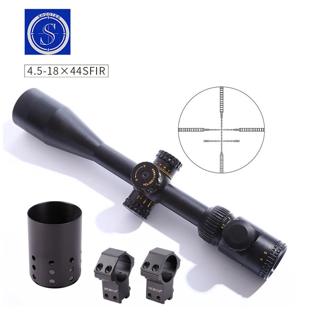 SHOOTER 4.5 18X44SFIR Riflescope Optic Sight Send Two Rail