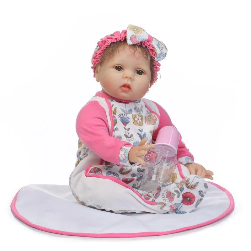 22 Inch 55 CM Doll Reborn silicone Vinyl Babies Doll For Girls Realistic Soft Alive Reborn Baby Doll For Kids Playmate toys gift