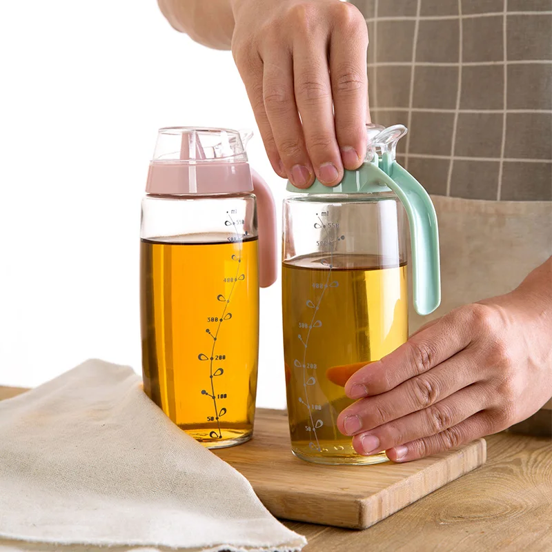 LIYIMENG 500ML Glass Jug Leakproof Oil Tank Vinegar Pot Soy Sauce Oil Bottle Vinegar Bottles Sesame Oil Pot Kitchen ToolsB9