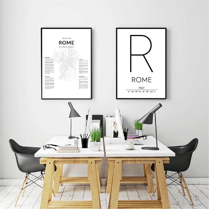 Rome Coordinates Canvas Prints