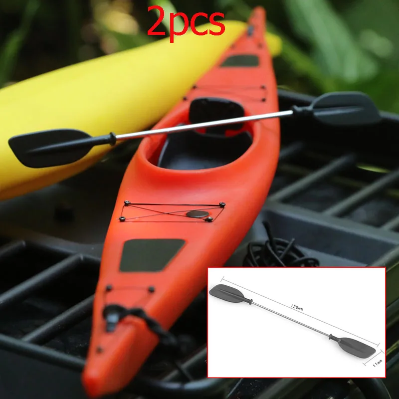 

2PCS Kayaking Oar Double Head Paddle Decorative Parts Segmented Metal High Strength Strut Paddle 120*11MM for RC Car Model DIY