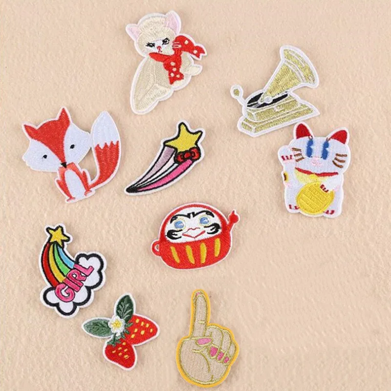 Cartoon Animal Lovely Badge Repair Patch Embroidered Iron On Patches For Clothing Close Shoes Bags Badges Embroidery | Дом и сад