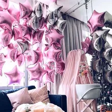 Розовые воздушные шары со звездами, надувной Гелиевый шар, украшение для дня рождения, свадьбы, рождественской вечеринки, детские игрушки, подарки