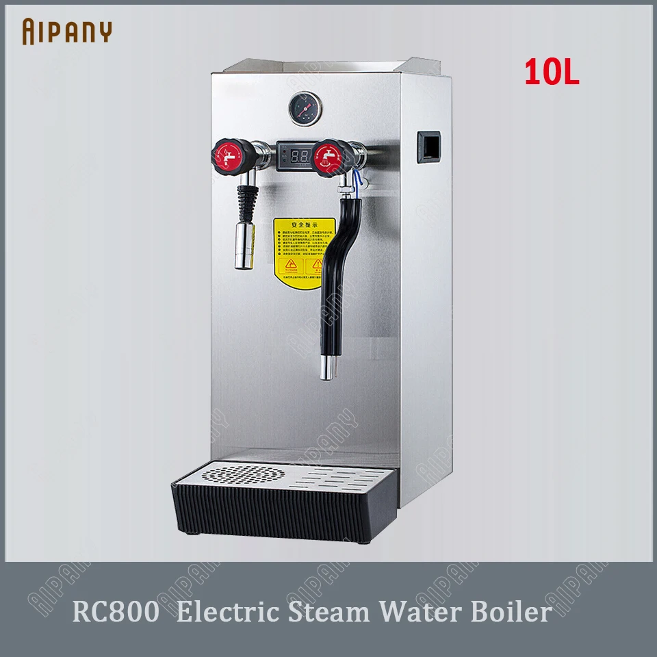 

RC800 electric stainless steel steam water boiler 10L tea milk bubble maker machine 2KW quick water boiling machine
